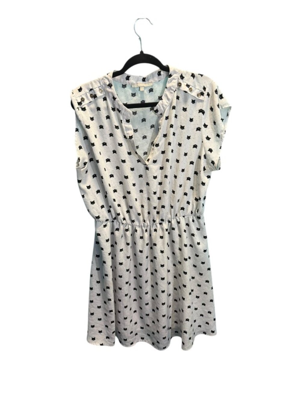 Sweet Rain Black & White Cat Print Dress – Size 2X Fits like xl